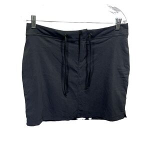 Columbia Black‎ Women's Elastic Waistband Drawstring Zipper Solid Skort Size 10